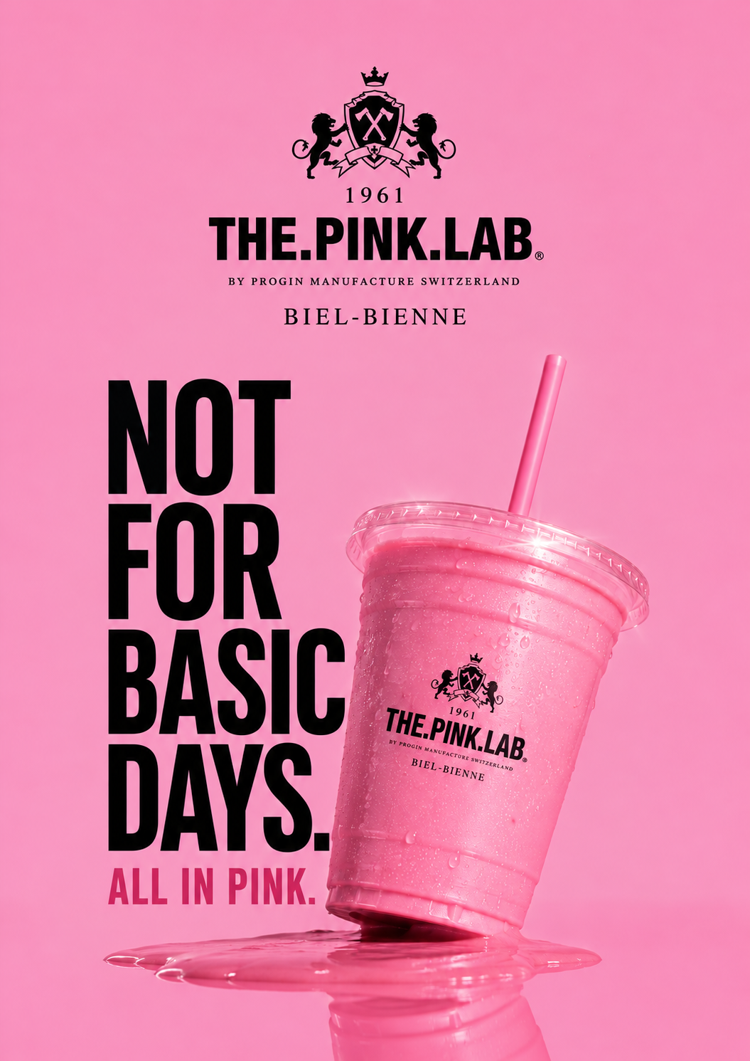 THE.PINK.LAB von PROGIN – Pink Drink im A4-Hochformat