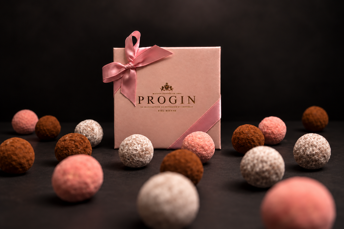 Rosa PROGIN-Geschenkbox mit Truffes