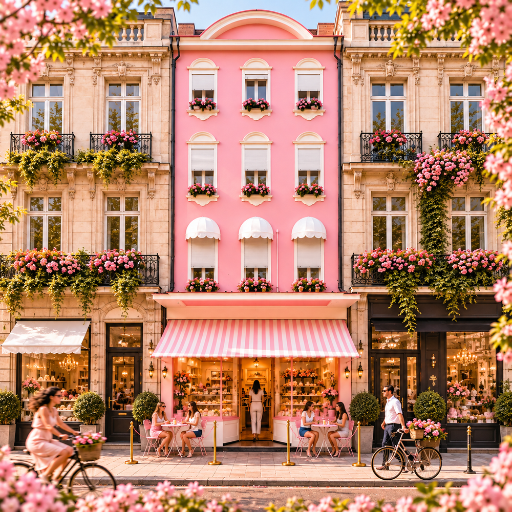 The pink PROGIN house in Biel/Bienne – catalogue image
