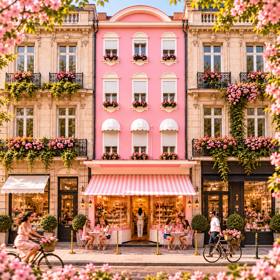 The pink chocolate house in Biel/Bienne – catalogue photograph